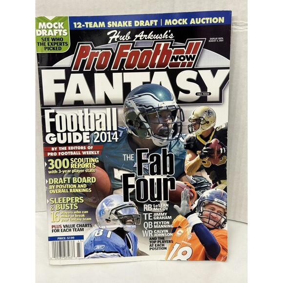 Hub Arkush’s Pro Football Now Fantasy Football Magazine Guide 2014-Preow… - Picture 1 of 4